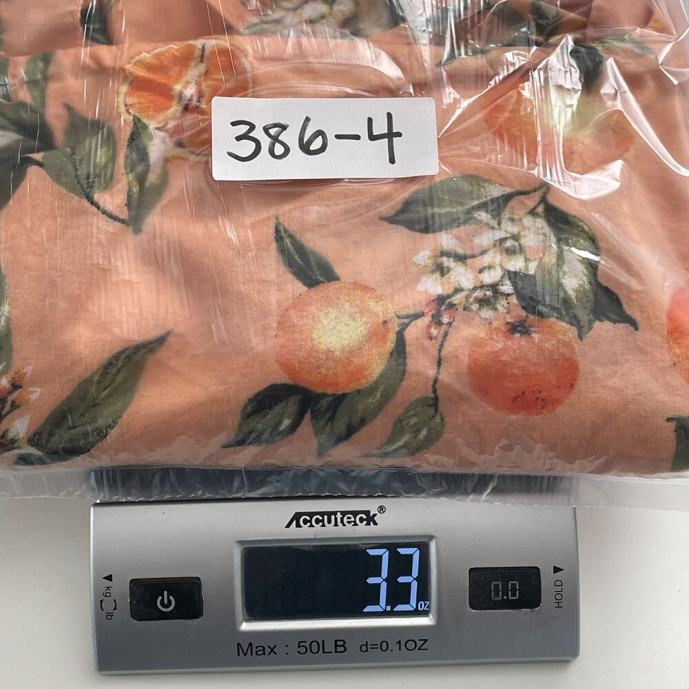 LOFT Orange Short Sleeve Orange Print Strappy Square Neckline Cropped Top Size L - Picture 10 of 10